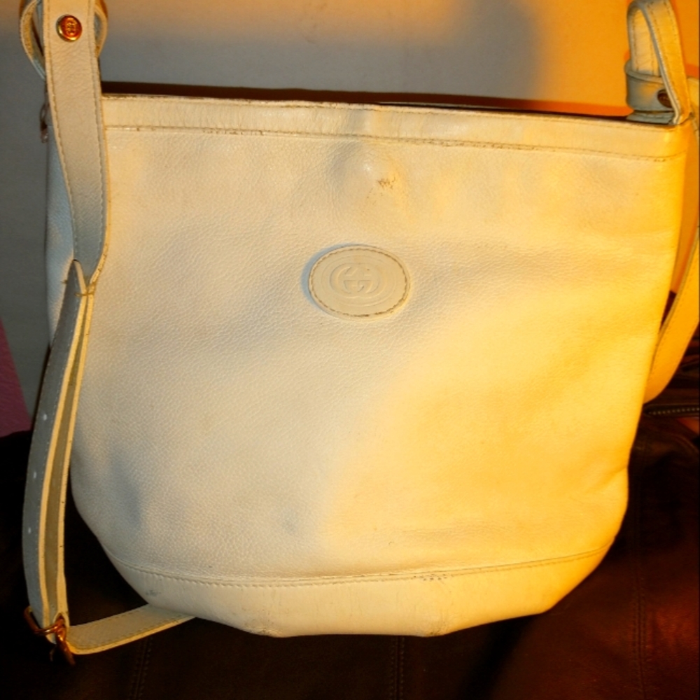 1980s Gucci White Leather Purse,Bag. Gem